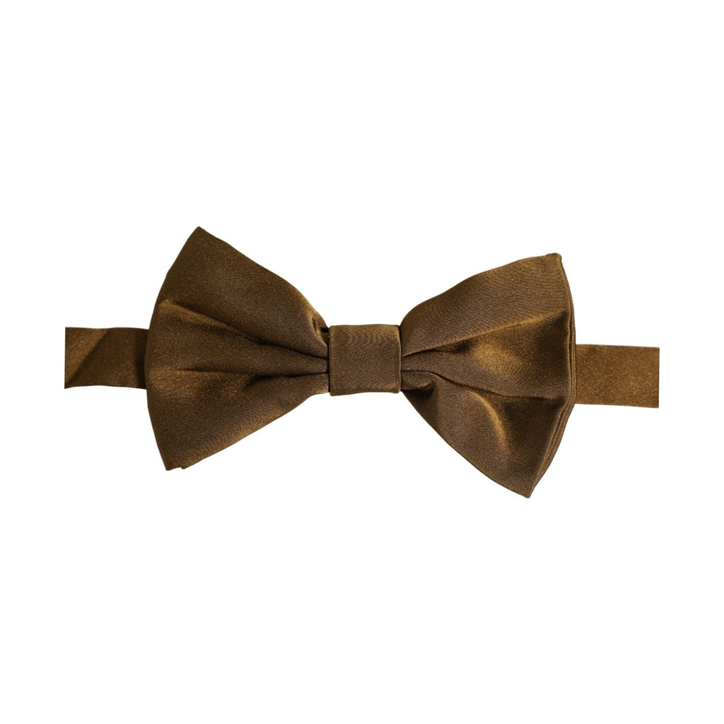 Dolce & Gabbana Men Brown 100% Silk Adjustable Neck Papillon Bow Tie