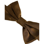 Dolce & Gabbana Men Brown 100% Silk Adjustable Neck Papillon Bow Tie