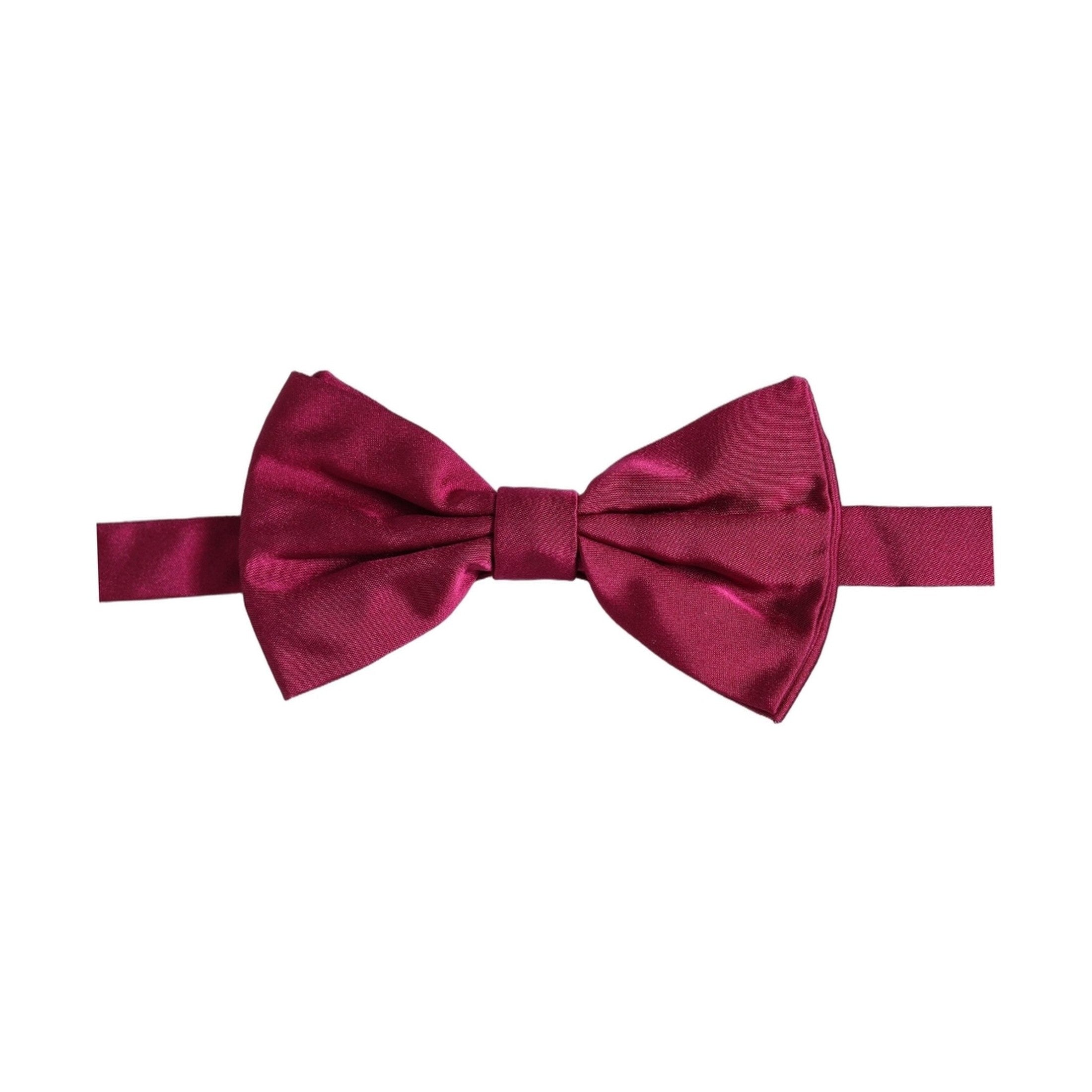 Dolce & Gabbana Men Burgundy Silk Adjustable Neck Papillon Bow Tie