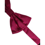 Dolce & Gabbana Men Burgundy Silk Adjustable Neck Papillon Bow Tie