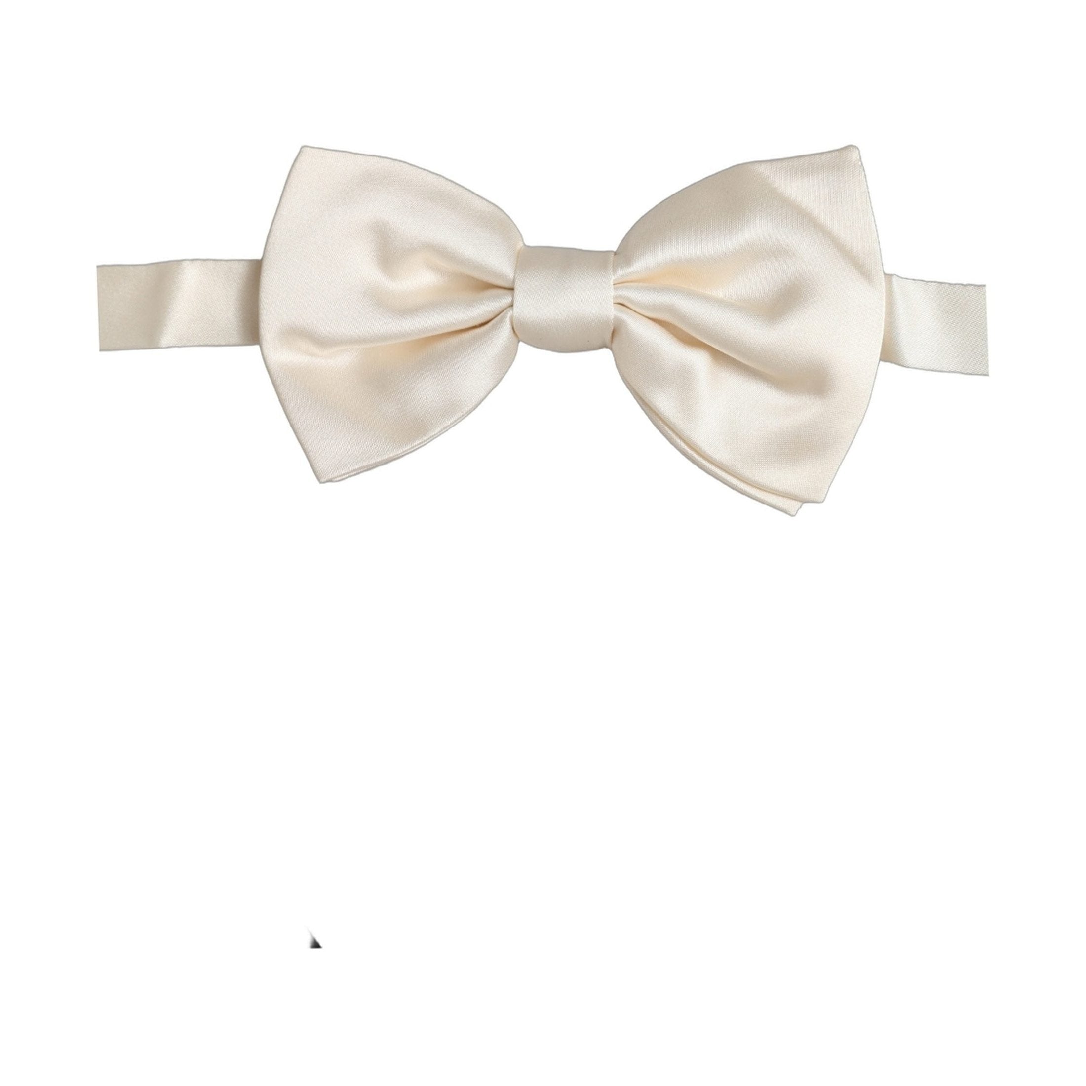 Dolce & Gabbana Men White 100% Silk Adjustable Neck Papillon Bow Tie