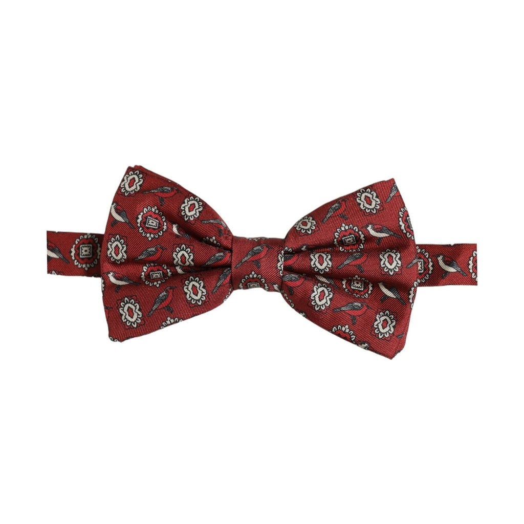 Dolce & Gabbana Men Bordeaux Floral Adjustable Neck Papillon Bow Tie