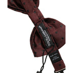 Dolce & Gabbana Burgundy Polka Dot Silk Adjustable Neck Papillon Bow Tie