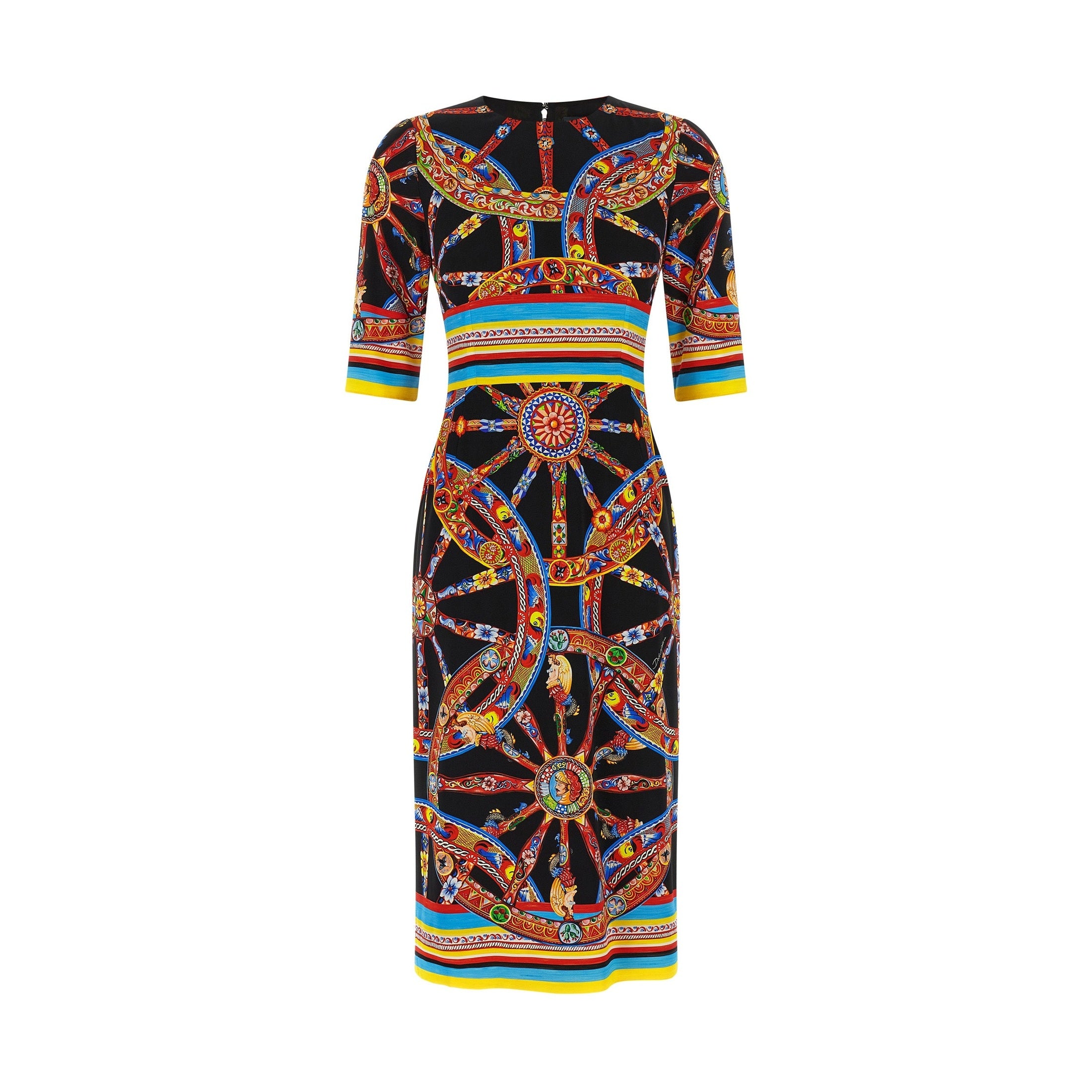 Dolce & Gabbana Multicolor Silk Midi Dress