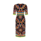 Dolce & Gabbana Multicolor Silk Midi Dress