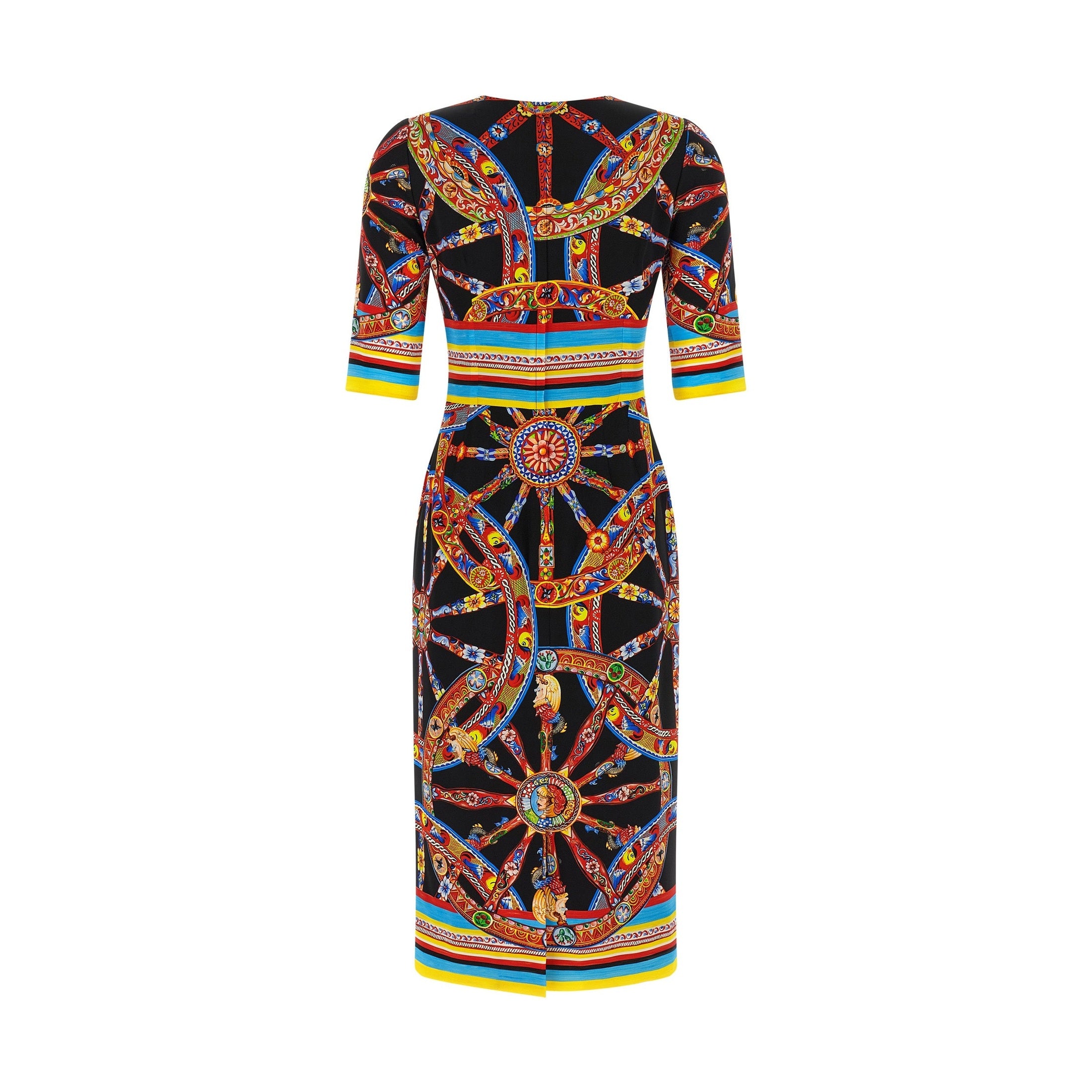 Dolce & Gabbana Multicolor Silk Midi Dress