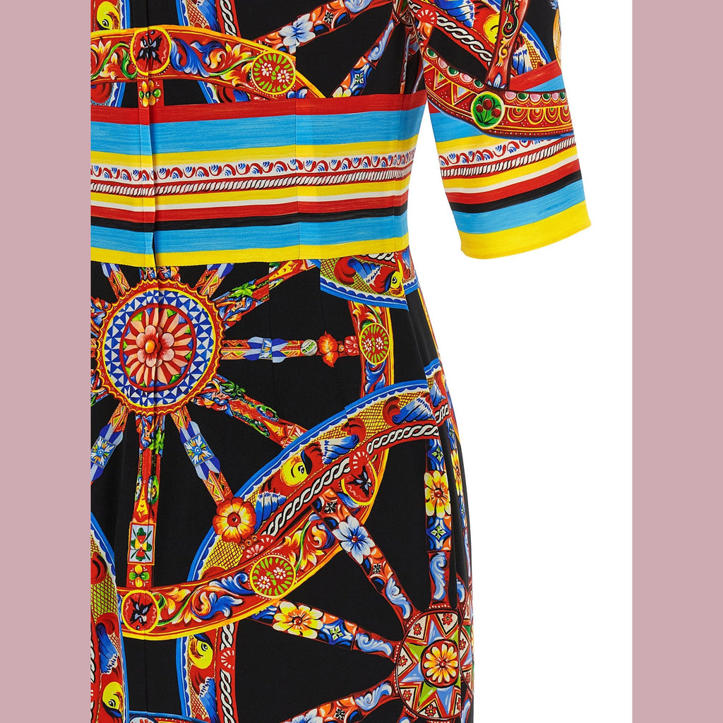 Dolce & Gabbana Multicolor Silk Midi Dress