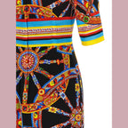Dolce & Gabbana Multicolor Silk Midi Dress
