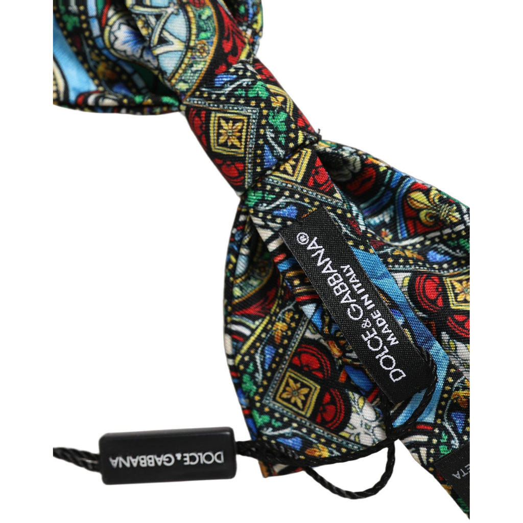 Dolce & Gabbana Men Multicolor Sicilian Adjustable Neck Papillon Bow Tie