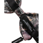 Dolce & Gabbana Multicolor Marble Silk Adjustable Neck Papillon Bow Tie