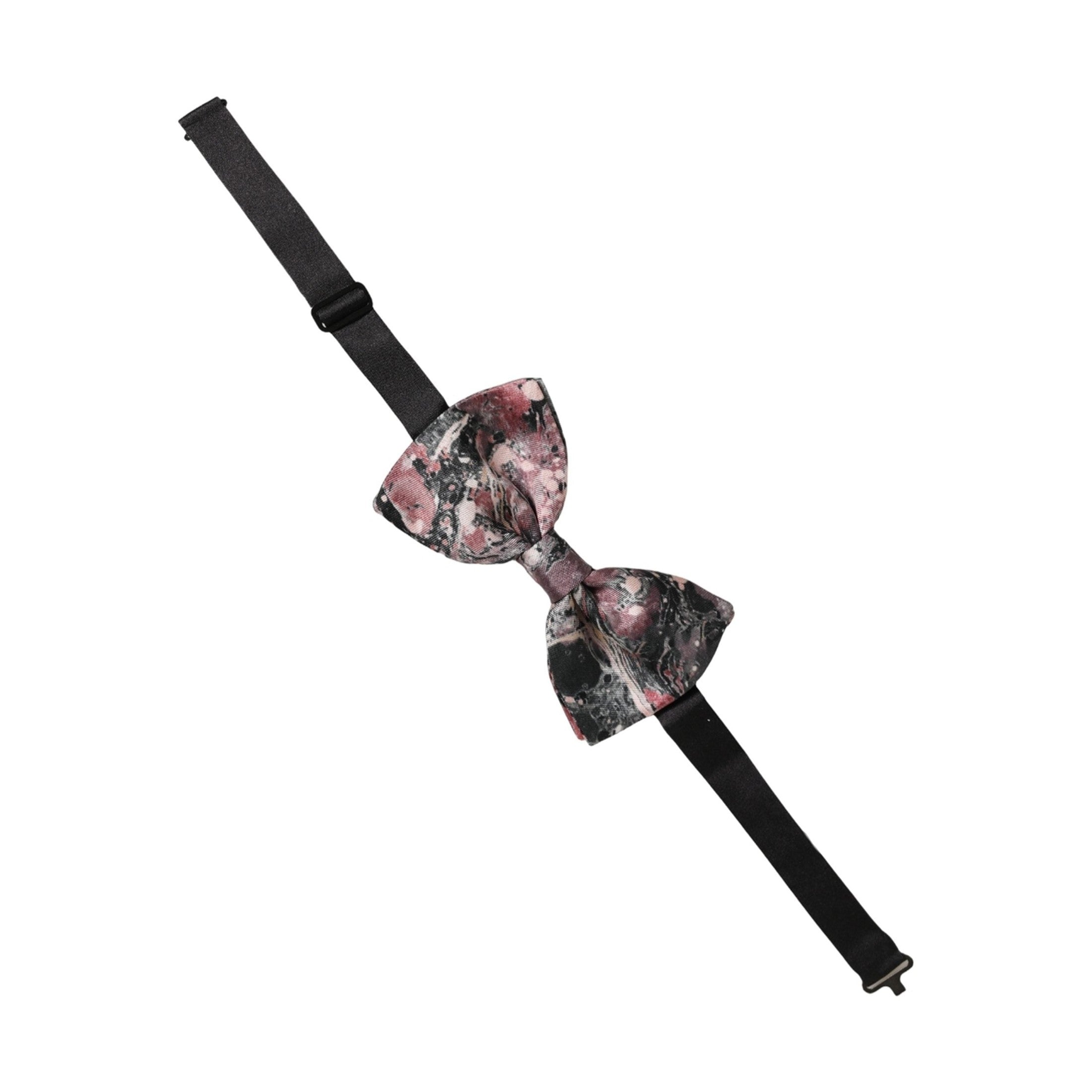 Dolce & Gabbana Multicolor Marble Silk Adjustable Neck Papillon Bow Tie