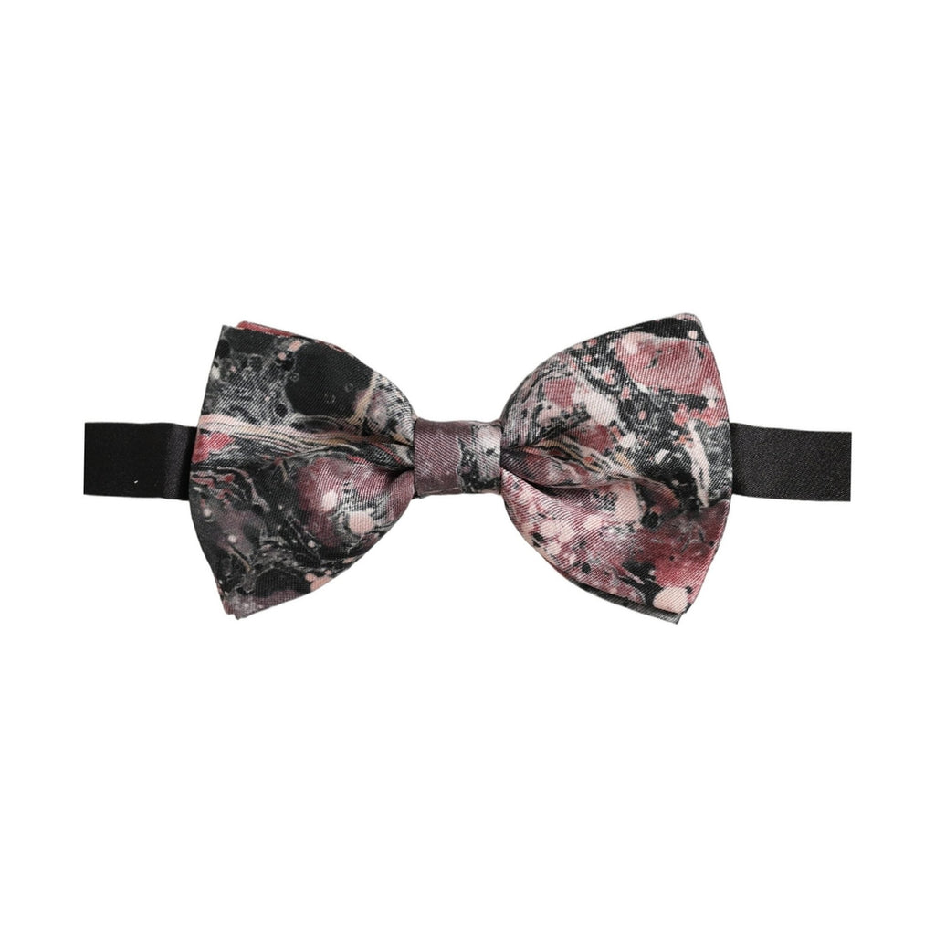 Dolce & Gabbana Multicolor Marble Silk Adjustable Neck Papillon Bow Tie