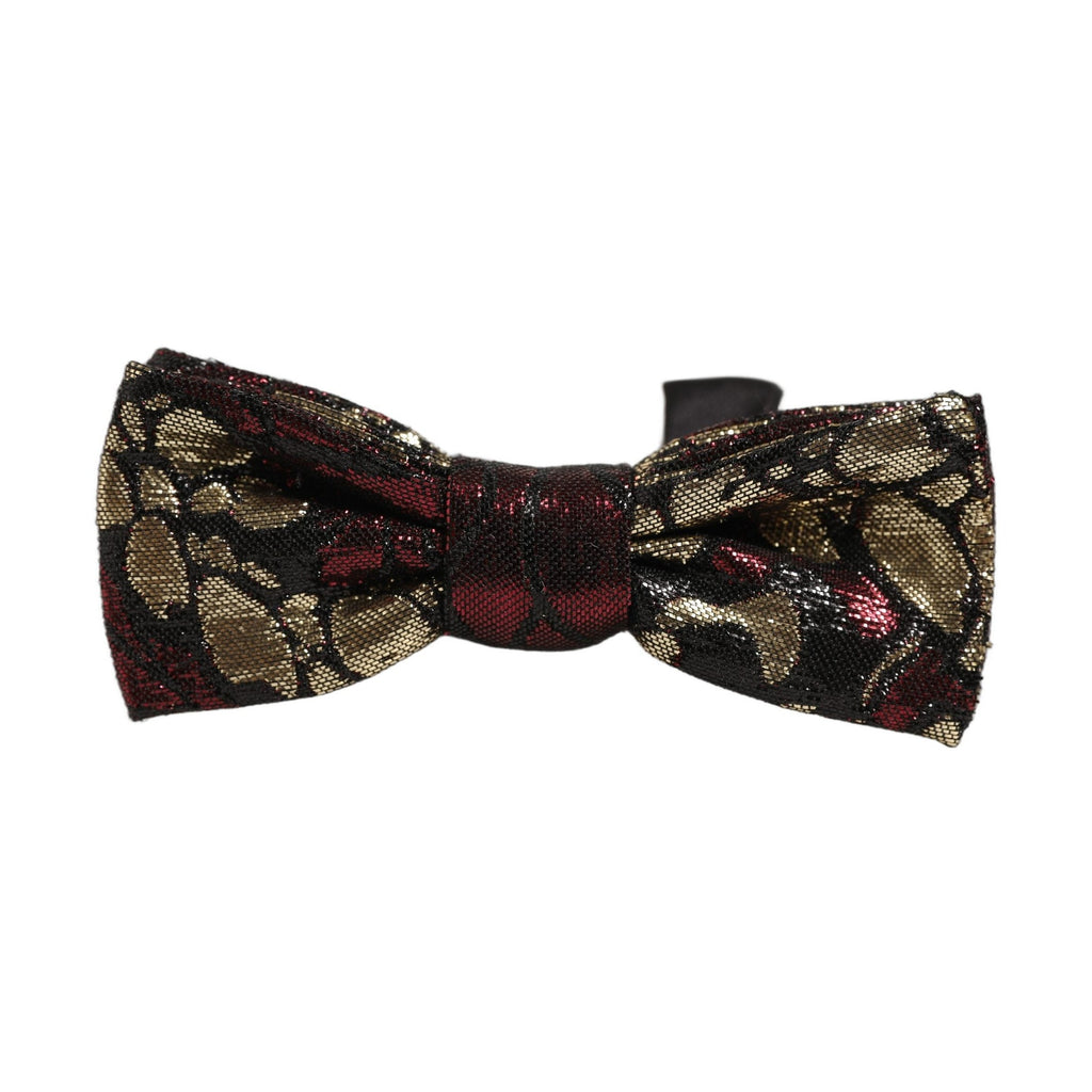 Dolce & Gabbana Multicolor Floral Jacquard Adjustable Neck Papillon Bow Tie