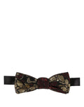 Multicolor Floral Jacquard Adjustable Neck Papillon Bow Tie