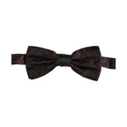 Dolce & Gabbana Burgundy Paisley Silk Adjustable Neck Papillon Bow Tie