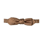 Dolce & Gabbana Men Brown Gold Silk Adjustable Neck Papillon Bow Tie