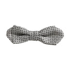 Dolce & Gabbana Men Silver Black Polka Dot Adjustable Neck Papillon Bow Tie
