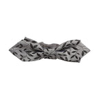 Dolce & Gabbana Men Gray Abstract Silk Adjustable Neck Papillon Bow Tie