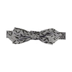 Dolce & Gabbana Men Gray Abstract Silk Adjustable Neck Papillon Bow Tie