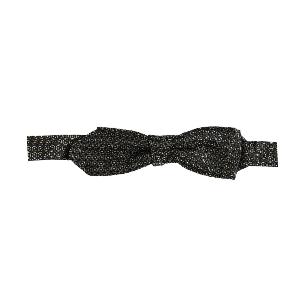 Dolce & Gabbana Men Black Dotted Silk Adjustable Neck Papillon Bow Tie