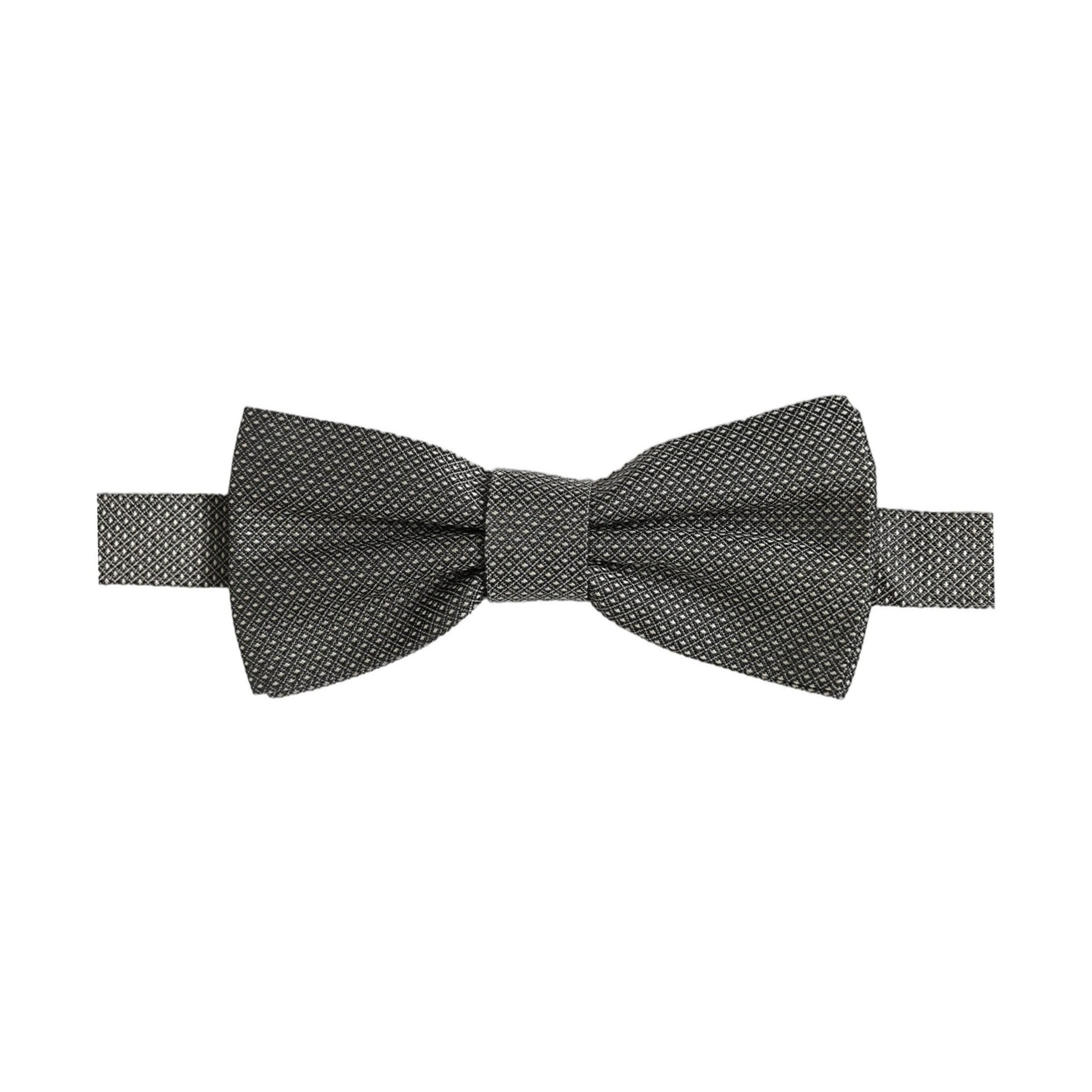 Dolce & Gabbana Men Gray Silk Patterned Adjustable Neck Papillon Bow Tie