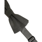 Dolce & Gabbana Men Gray Silk Patterned Adjustable Neck Papillon Bow Tie
