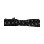 Dolce & Gabbana Black White Polka Dot Adjustable Neck Papillon Bow Tie