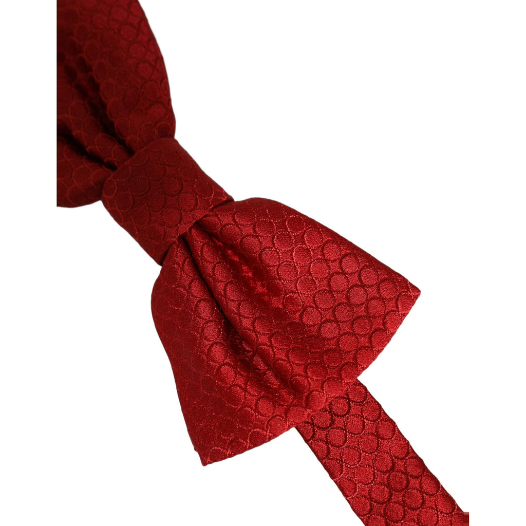 Dolce & Gabbana Men Red 100% Silk Adjustable Neck Papillon Bow Tie