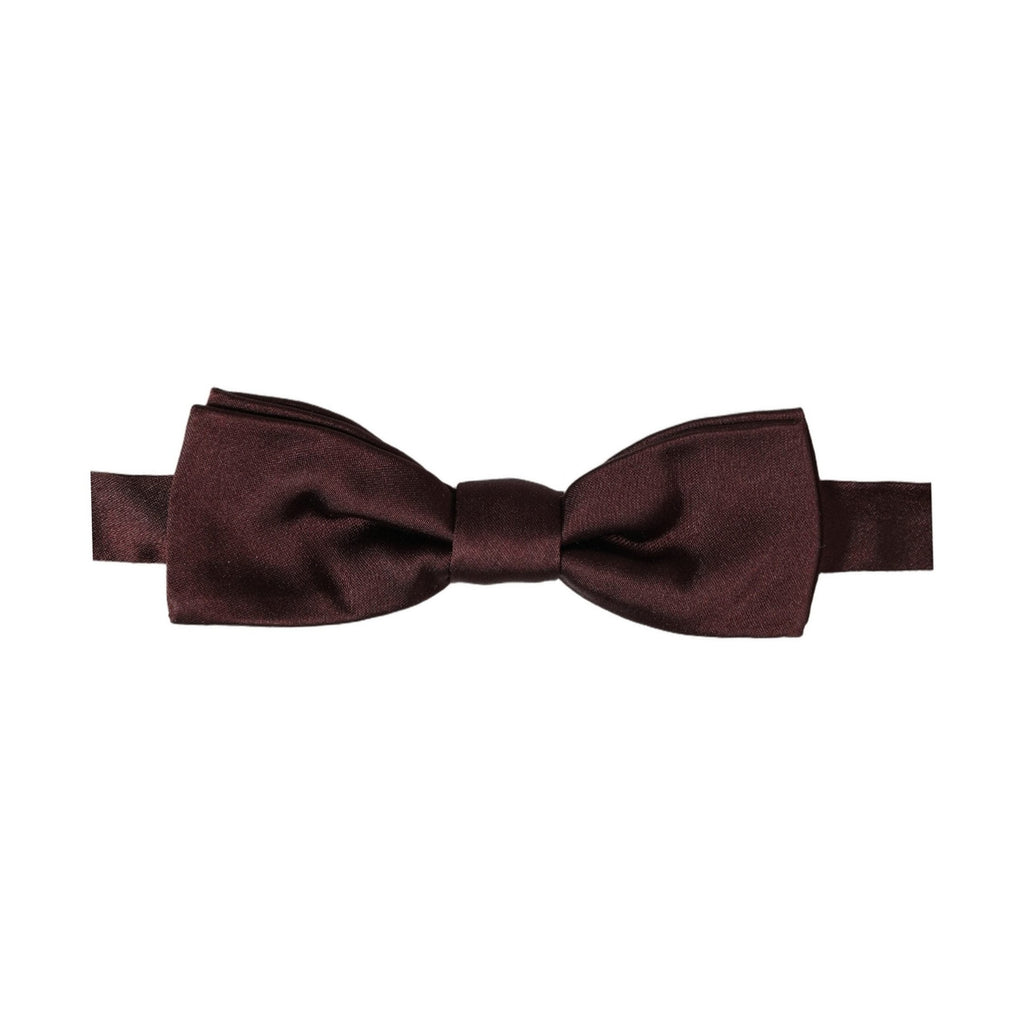Dolce & Gabbana Men Brown 100% Silk Adjustable Neck Papillon Bow Tie