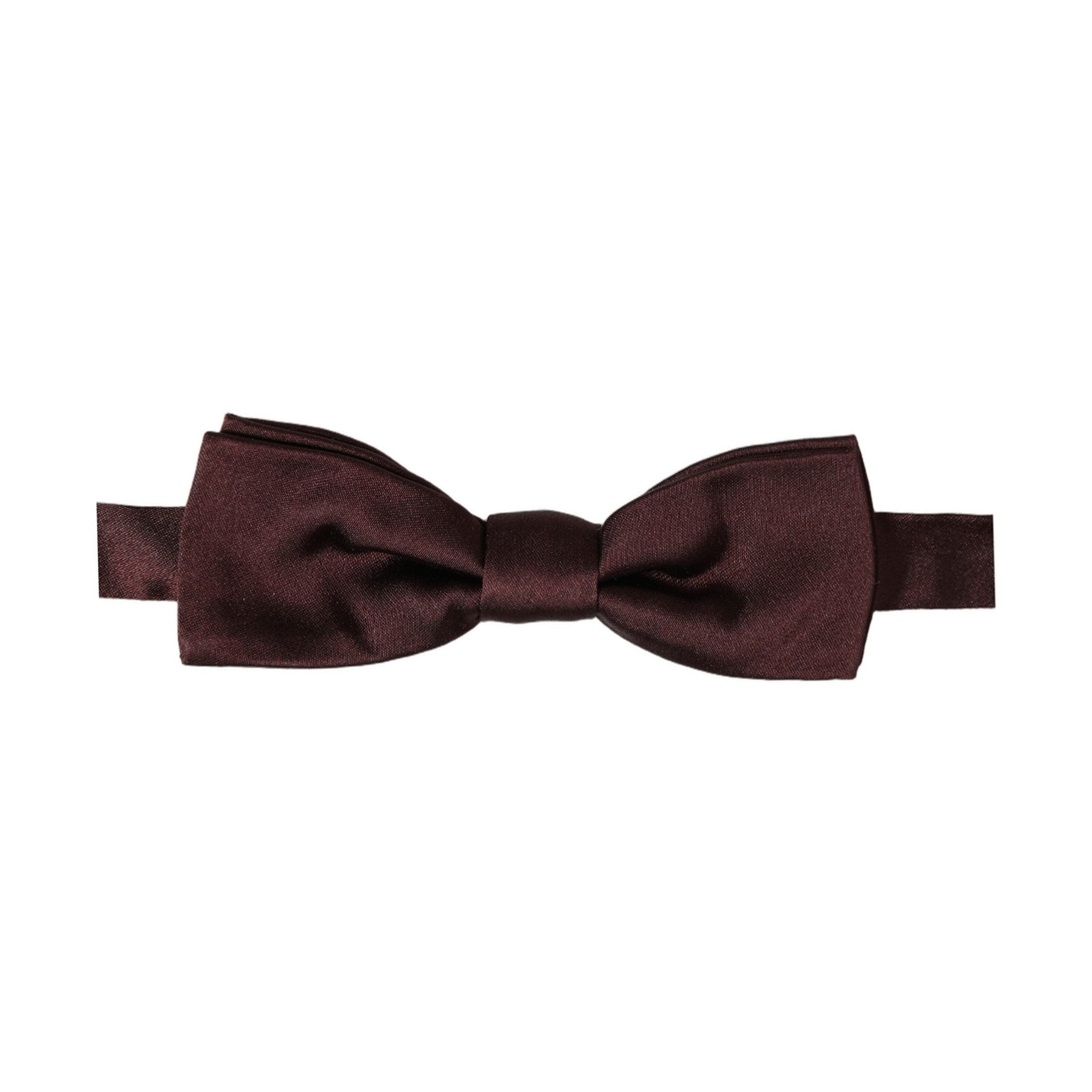 Dolce & Gabbana Men Brown 100% Silk Adjustable Neck Papillon Bow Tie