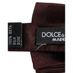Dolce & Gabbana Men Brown 100% Silk Adjustable Neck Papillon Bow Tie