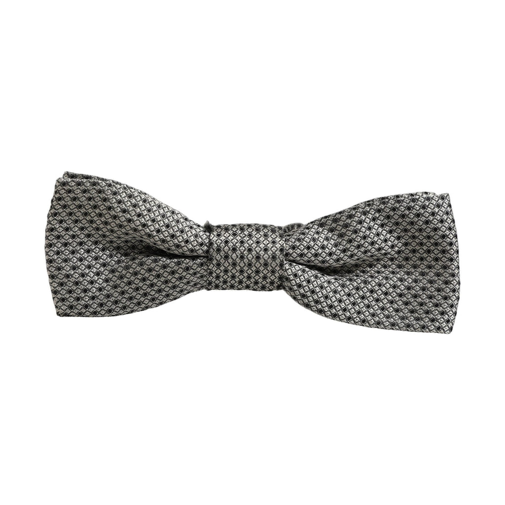 Dolce & Gabbana Men Gray Silk Patterned Adjustable Neck Papillon Bow Tie