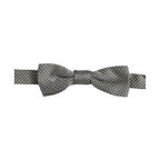 Dolce & Gabbana Men Gray Silk Patterned Adjustable Neck Papillon Bow Tie