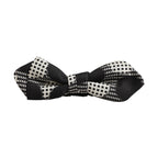 Dolce & Gabbana Black White Checkered Adjustable Neck Papillon Bow Tie