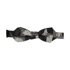 Dolce & Gabbana Black White Checkered Adjustable Neck Papillon Bow Tie