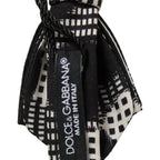 Dolce & Gabbana Black White Checkered Adjustable Neck Papillon Bow Tie