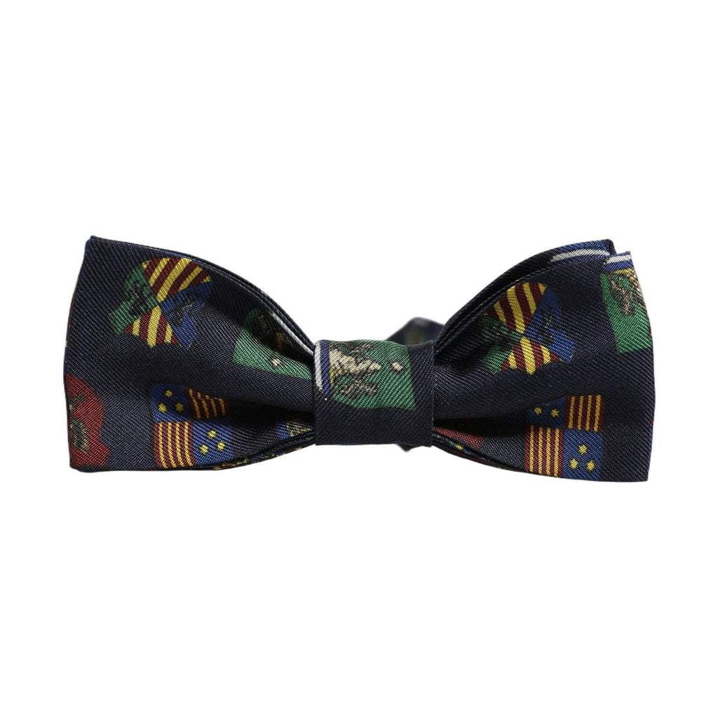 Dolce & Gabbana Men Blue Flags 100% Silk Adjustable Neck Papillon Bow Tie