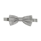 Men Black Gray Polka Dot Adjustable Neck Papillon Bow Tie
