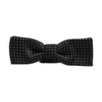 Black White Polka Dot Adjustable Neck Papillon Bow Tie