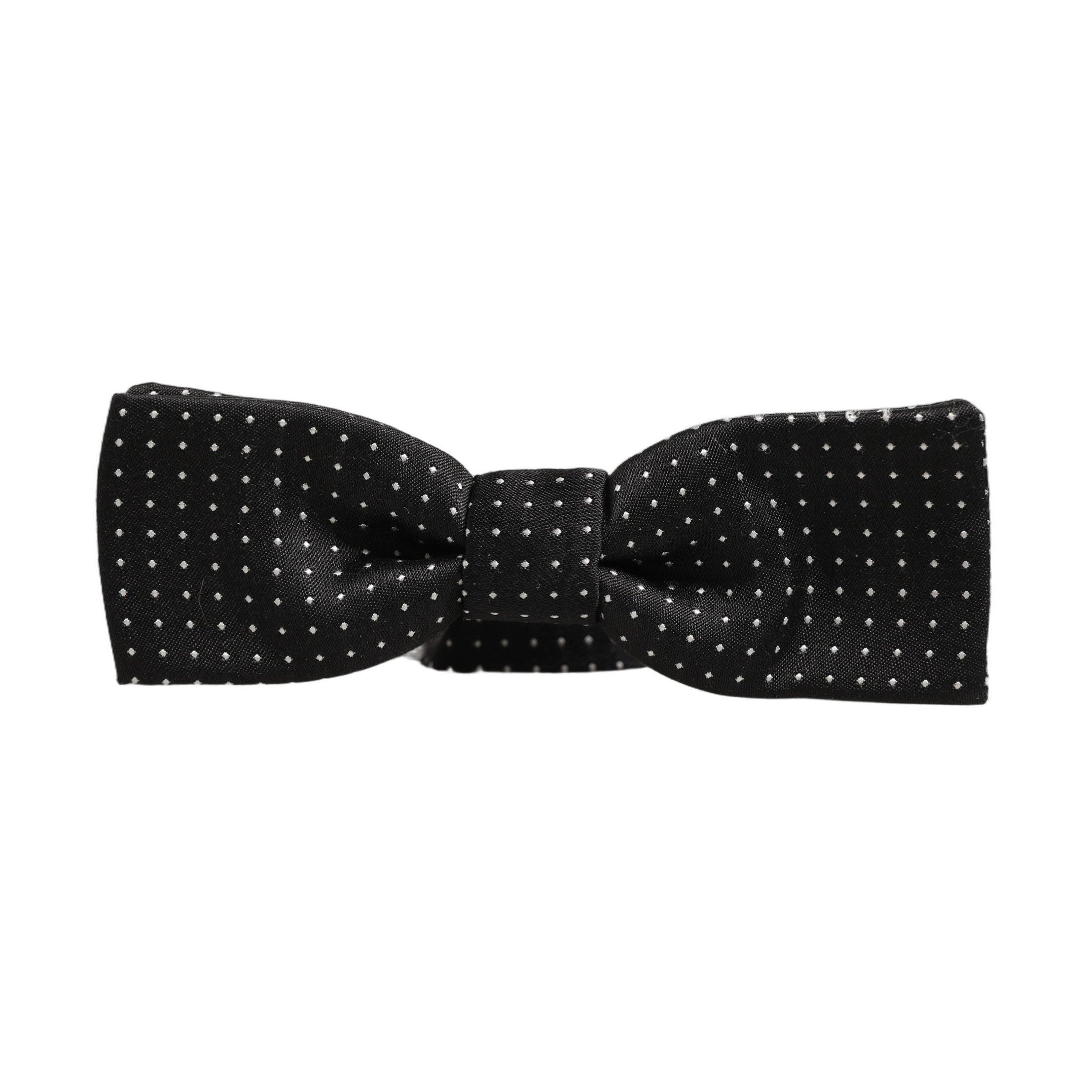 Black White Polka Dot Adjustable Neck Papillon Bow Tie