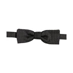 Black White Polka Dot Adjustable Neck Papillon Bow Tie