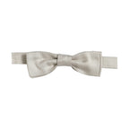Men White 100% Silk Adjustable Neck Papillon Bow Tie