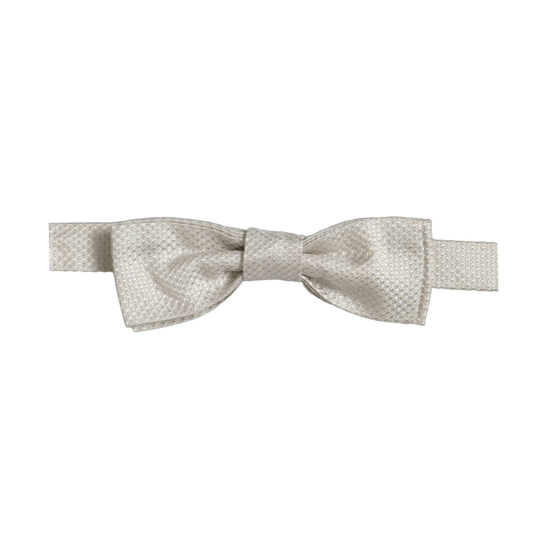 Men White 100% Silk Adjustable Neck Papillon Bow Tie