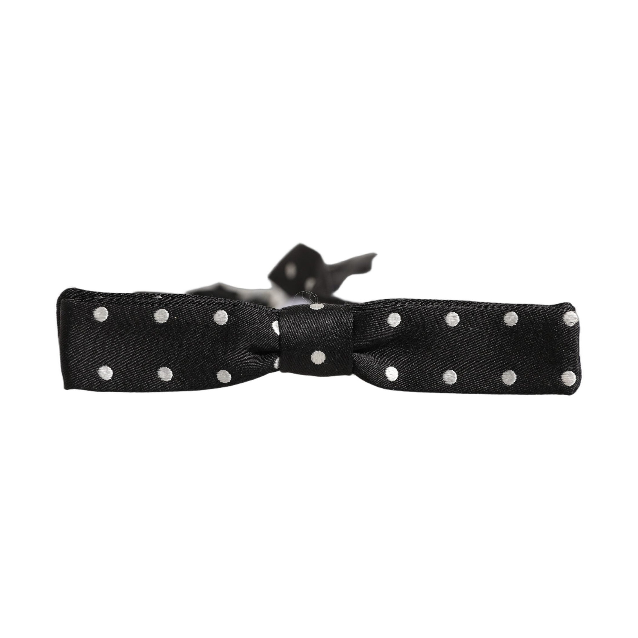 Black White Polka Dot Adjustable Neck Papillon Bow Tie