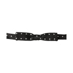 Black White Polka Dot Adjustable Neck Papillon Bow Tie