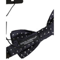 Black White Polka Dot Adjustable Neck Papillon Bow Tie