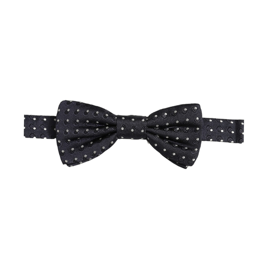 Black White Polka Dot Adjustable Neck Papillon Bow Tie
