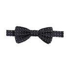 Black White Polka Dot Adjustable Neck Papillon Bow Tie