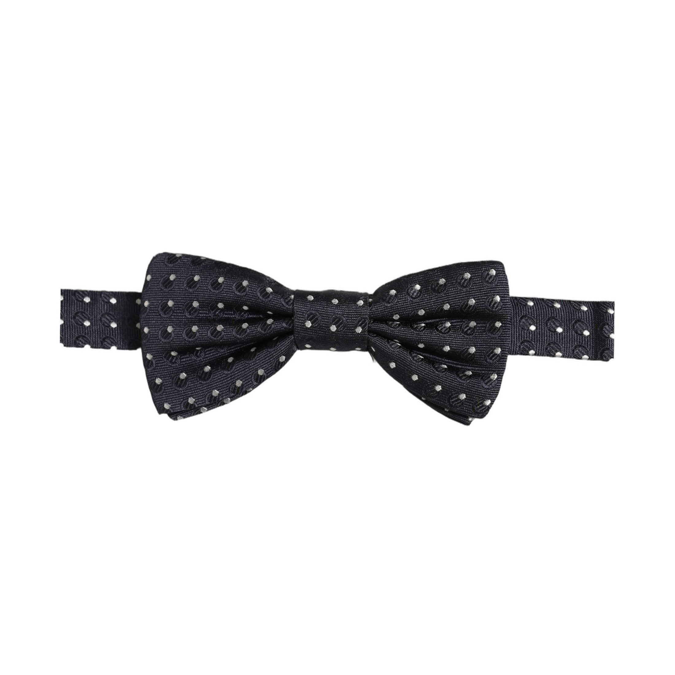Black White Polka Dot Adjustable Neck Papillon Bow Tie