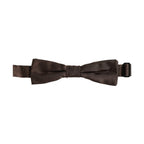 Men Brown 100% Silk Adjustable Neck Papillon Bow Tie